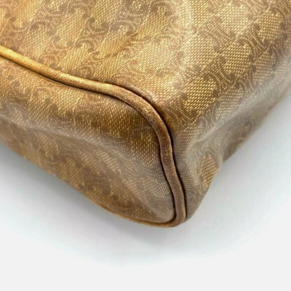 Vintage CELINE Clutch Bag Macadam Pouch Purse PVC Brown 100% Authentic - Picture 4 of 15